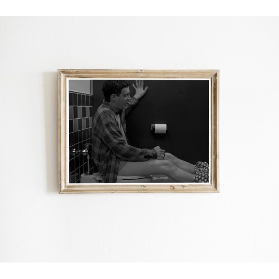 American Pie Bathroom, Funny Bathroom Decor, Black and White, Toilet Print, Restroom Decor, Toilet Humor, Bathroom Wall Art, Unframed Poster Size 12x18