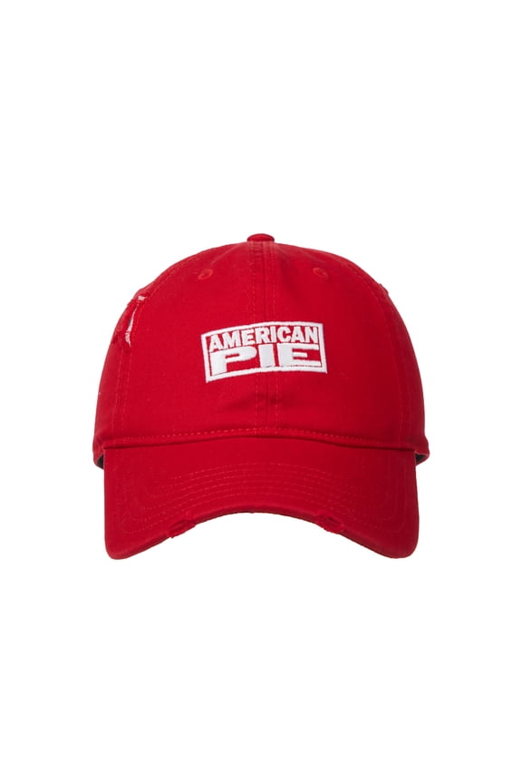 American Pie Distressed Logo Red Snapback Hat