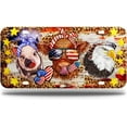 thumbnail image 1 of American Pig and Cow and American Eagle License Plate, Car Front License Plates with 4 Holes, Metal Car Plate, Novelty License Plate, 6 * 12 inches, 1 of 14