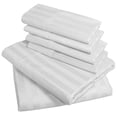 thumbnail image 1 of American Pillowcase 100% Egyptian Cotton Luxury Striped 540 Thread Count 6-Piece Sheet Set with Wrinkle Guard - King, White, 1 of 7