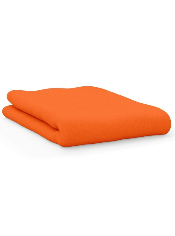 American Pillowcase College Universtity Dorm Twin XL Bed Flat Mattress Sheet 100% Brushed Soft Microfiber CC Flat TXL- Orange 165