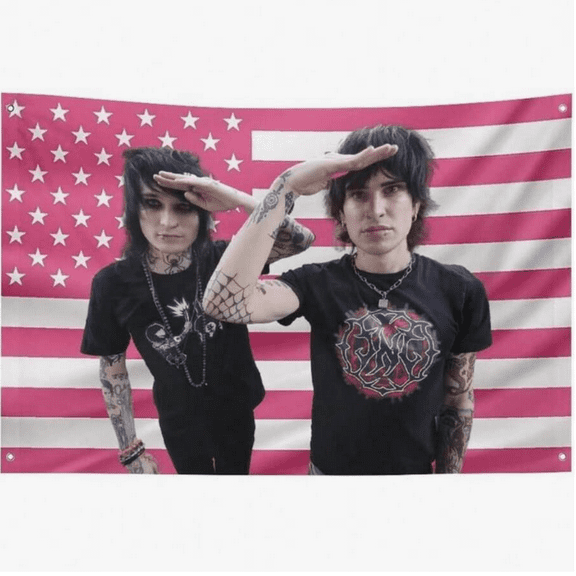 American Pink Flag 3x5ft Jack and Johnny Poster Holiday Gift Wall Decor Bedroom Living Room Dormitory