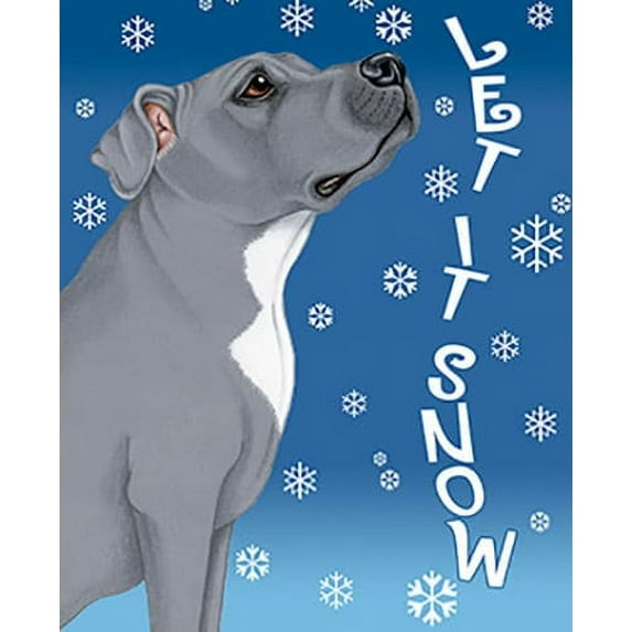 American Pit Bull Blue - Best of Breed Let It Snow Garden Flag