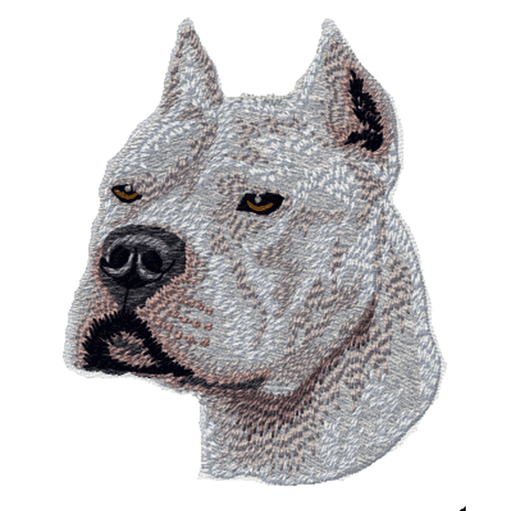 American Pitbull Terrier White Embroidered Patch 3" FREE USA SHIPPING