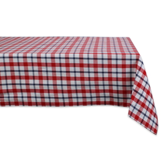 DII 120" Modern Cotton American Plaid Tablecloth in Multi-Color