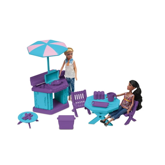 American Plastic Toys 12-Piece Fashion Doll Patio Grill Set