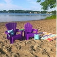 thumbnail image 1 of American Plastic Toys Kids’ Adirondack Chairs (Pack of 2), Purple, Outdoor, Indoor, Beach, Backyard, Lawn, Stackable, Lightweight, Portable, Wide Armrests, Comfortable Lounge Chairs for Children, 1 of 5