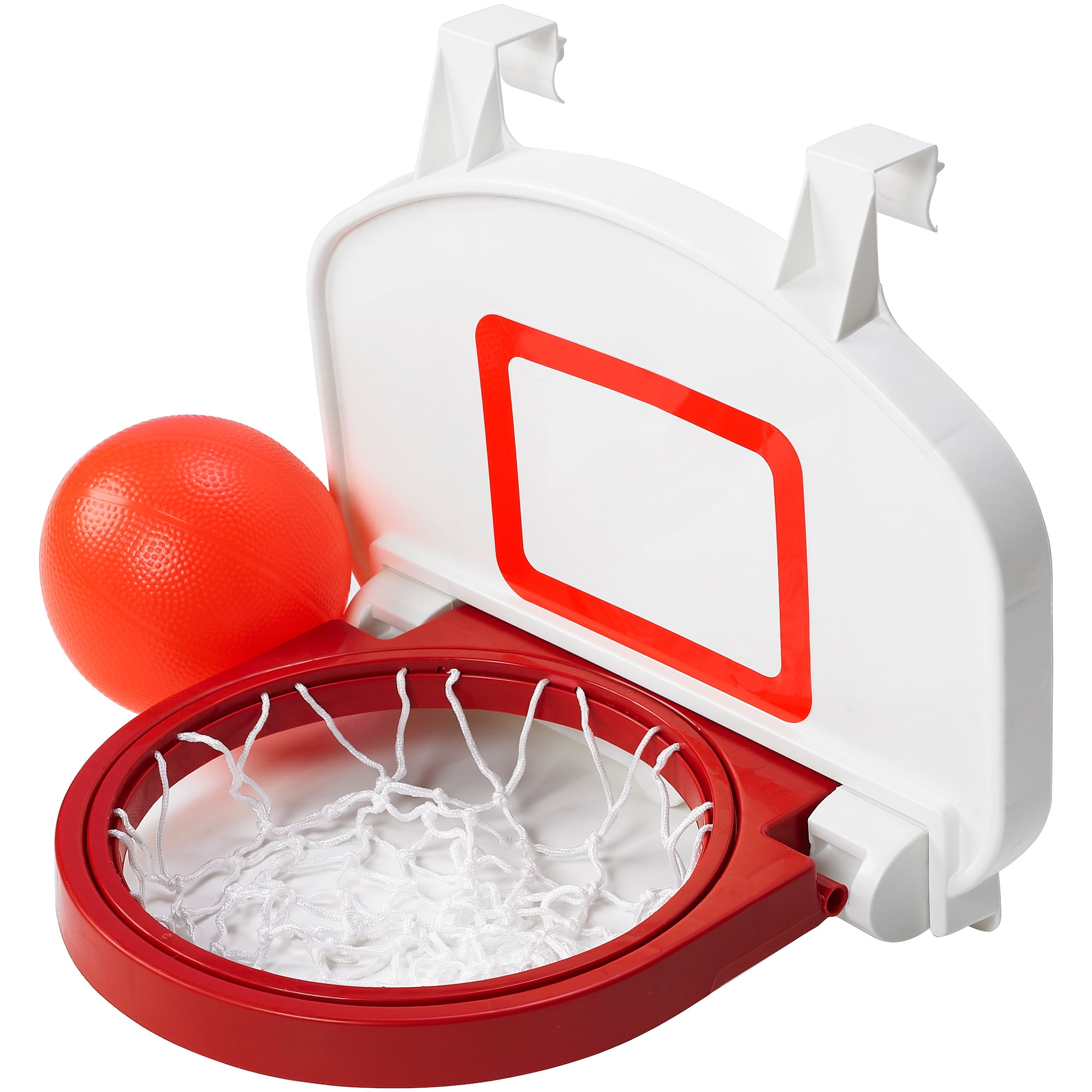 Kids' Red and White Plastic Door-Mounted Basketball Set