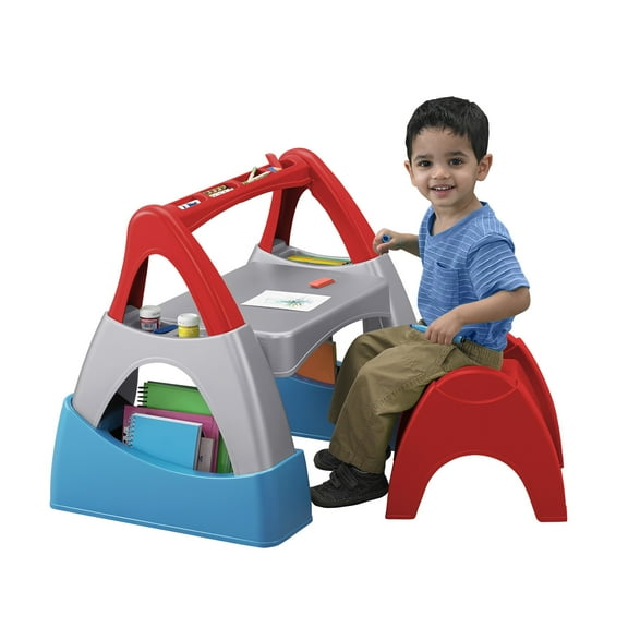 American Plastic Toys My Very Own Study n Play Desk & Chair Set for Toddlers and Preschoolers, Art Desk for Kids