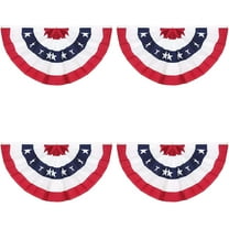 American Pleated Fan Flag,3 X1.5 Ft USA Patriotic Flag Bunting Half Fan Banner Decoration Indoor/Outdoor (4pcs)