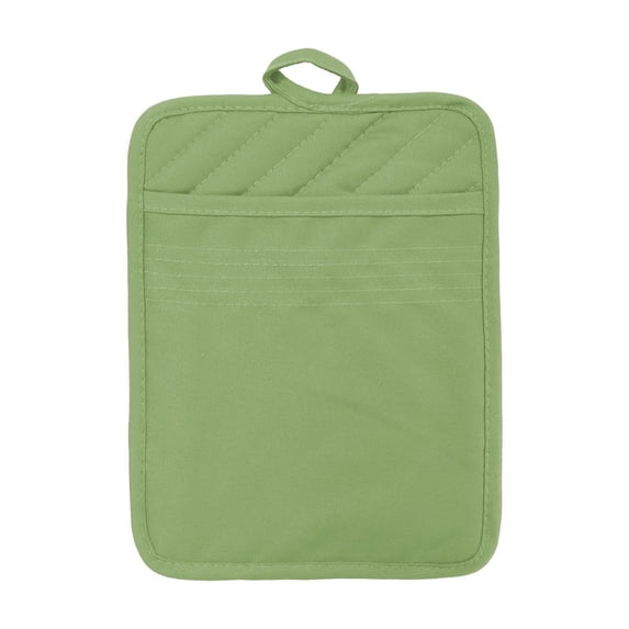 American Pocket Hot Pad Oven Mitt Green,Quilted Potholder for Baking Cooking,Heat Resistant Kitchen Hot Pad Green
