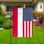USA Poland Friendship Memorial Day Patriotic Polish Garden Flag, Double-Sided Outdoor Yard Decor 11.5 x 17.5 Inch
