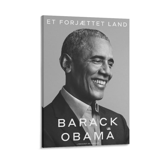 American Politician Barack Obama Black And White Celebs Smile Poster Gifts Canvas Painting Poster Wall Art Decorative Picture Prints Modern Decor 12x18inch(30x45cm)