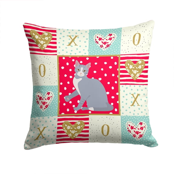 American Polydactyl 2 Cat Love Fabric Decorative Pillow