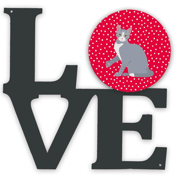 American Polydactyl 2 Cat Love Metal Wall Artwork LOVE