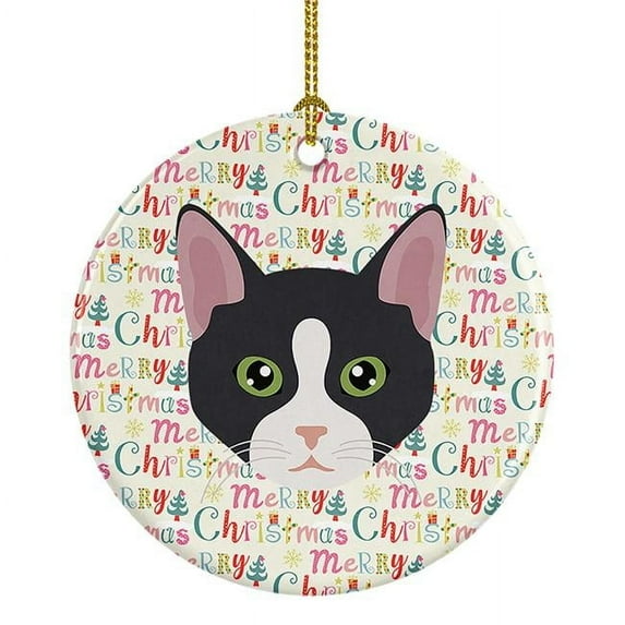 American Polydactyl Cat Christmas Ceramic Ornament 2.8 in x 2.8 in