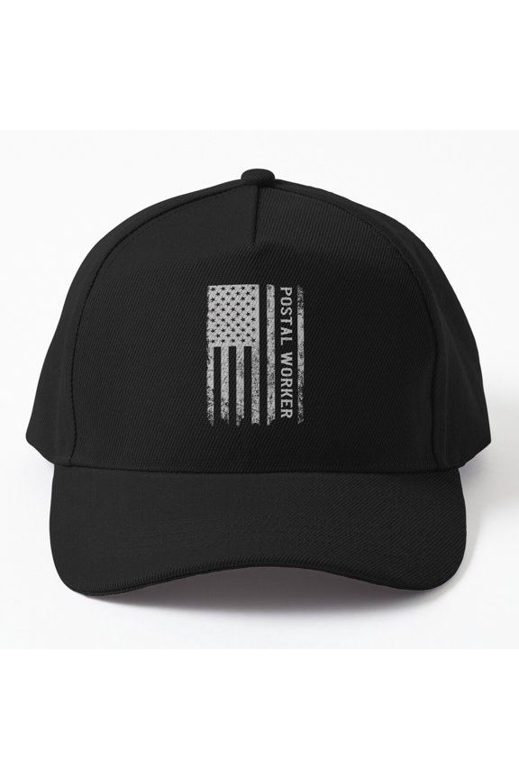 American Postal Worker Baseball Cap, USA Flag Mail Carrier Profession Design, Classic Hat