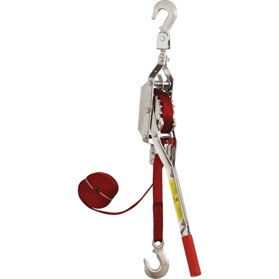 American Power Pull Strap Puller - 2000 Lb Capacity, Rust Resistant, Drop Forged Hooks, 16 In.