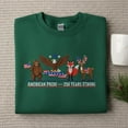 thumbnail image 1 of American Pride 250 Years Strong embroidered sweatshirt, Patriotic Bear Eagle Fox Deer Crewneck, 4th of July Animal Gift, 1 of 4