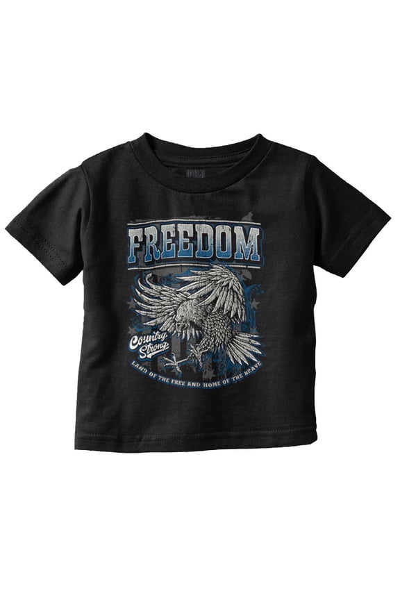 American Pride Brave Freedom Eagle Toddler Boy Girl T Shirt Infant Toddler Brisco Brands 12M