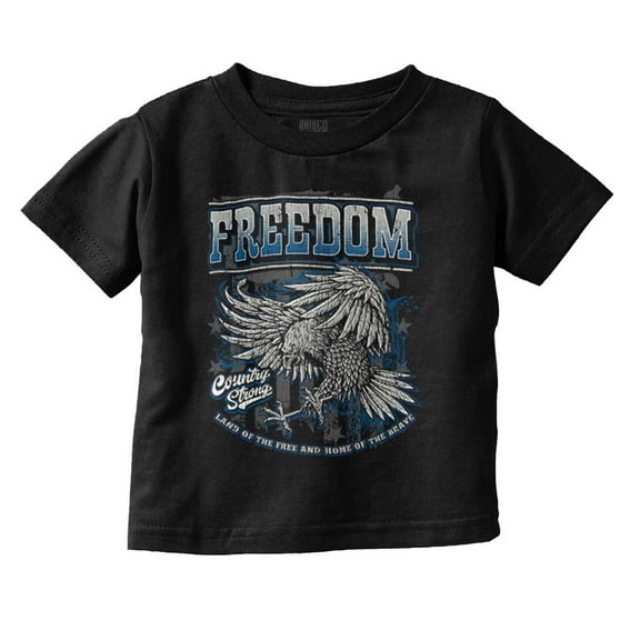 American Pride Brave Freedom Eagle Toddler Boy Girl T Shirt Infant Toddler Brisco Brands 6M