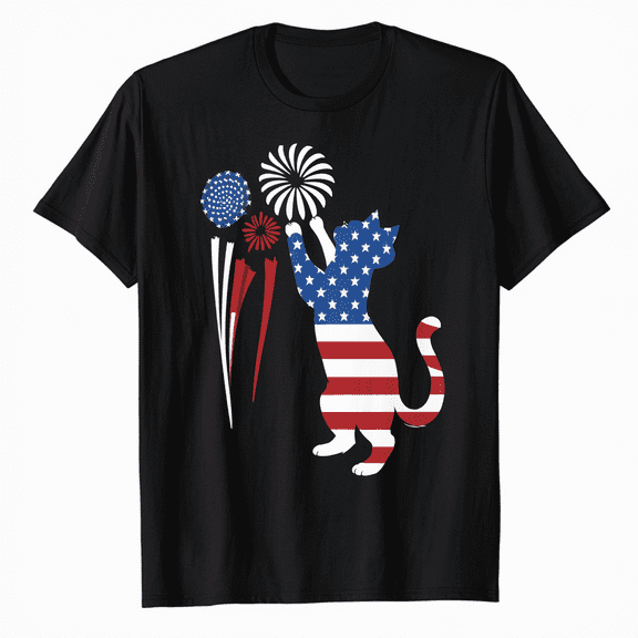 American Pride Cat Tee - USA Flag Patriotic 4th of July Shirt