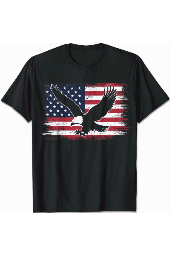 American Pride Eagle T-Shirt Patriotic USA Flag Tee