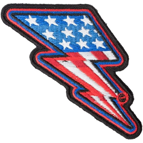 American Pride Lightning Bolt Left Patch, Lightning Patches