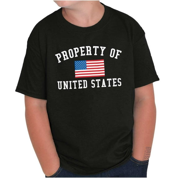 American Pride Patriotic July 4th Crewneck T Shirts Boy Girl Teen Brisco Brands XS