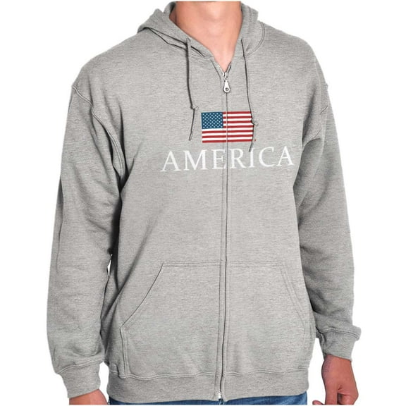 American Pride Patriotic July 4th Zip Up Hoodie Men's Women's Brisco Brands X