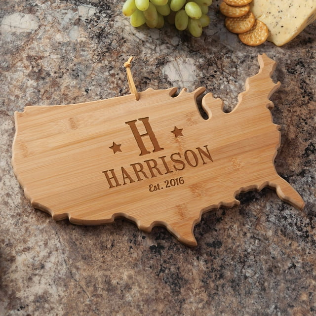 American Pride Personalized Bamboo Cutting and Serving Board
