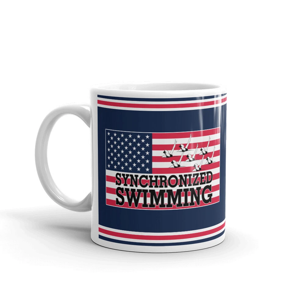 American Pride Synchronized Swimming Coffee Tea Ceramic Mug Office Work ...