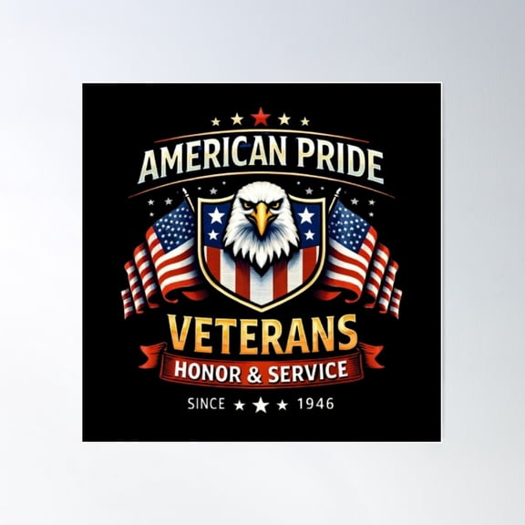 American Pride – Veterans Honor Emblem Design, Unframed Poster