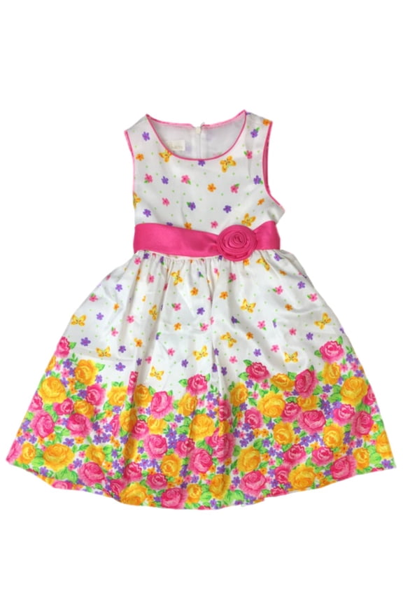 Girls Green Dot Floral Butterfly Party Dress Flower Girl 5