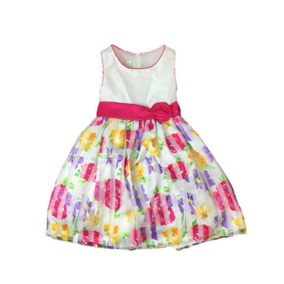 American Princess Girls Pink & Purple Stripe Rose Party Dress Flower Girl 6X