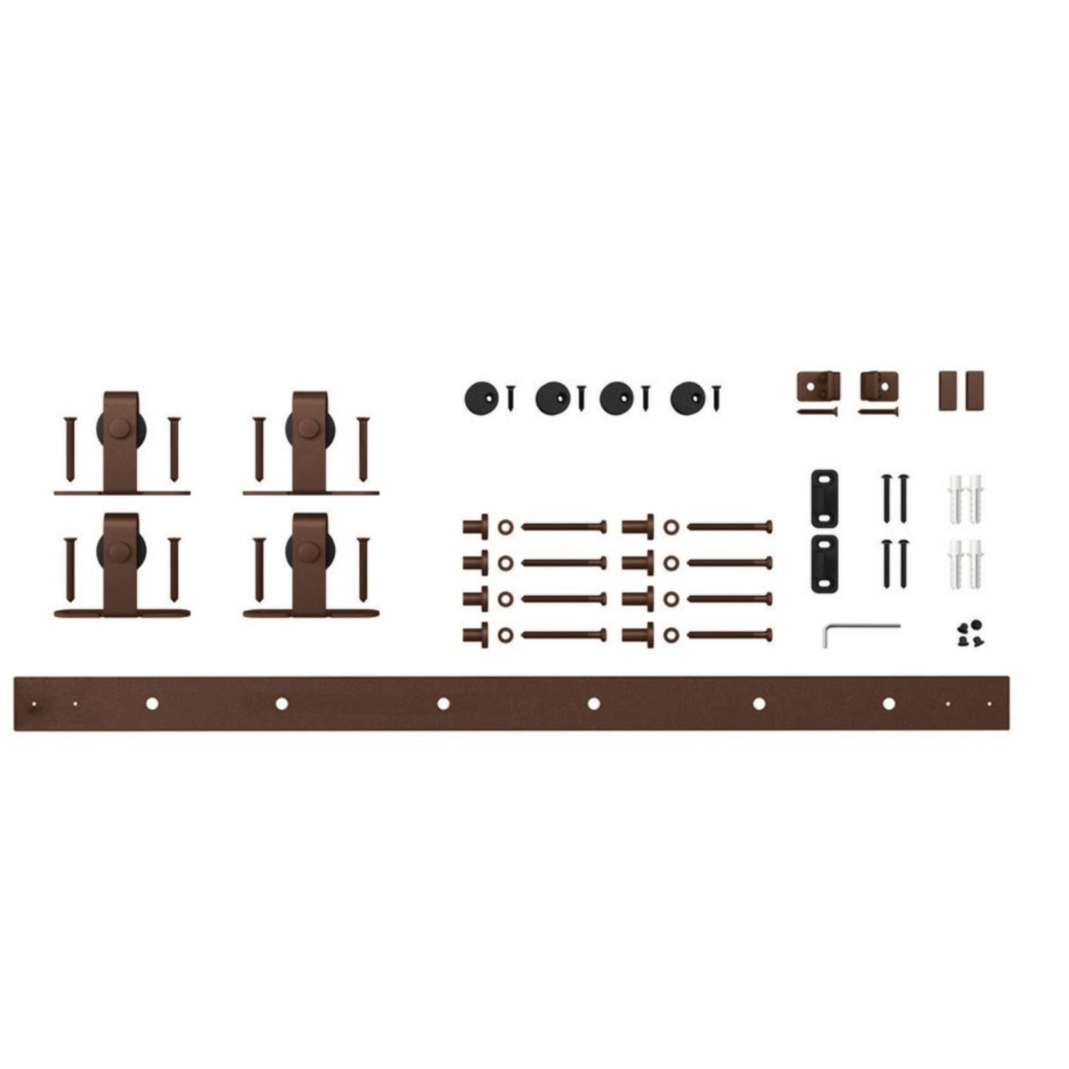 78 in. Oil Rubbed Bronze Steel Sliding Barn Door Hardware Kit