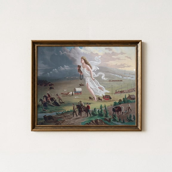 American Progress Wall Art Western Frontier Decor Living Room Bedroom Office