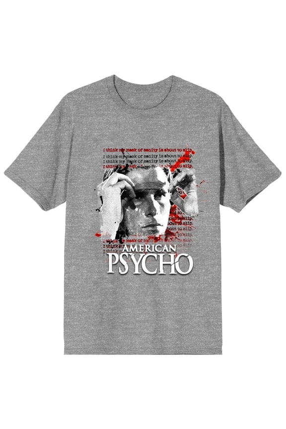 American Psycho Mask Of Sanity Women's Gray Heather T-Shirt-3XL