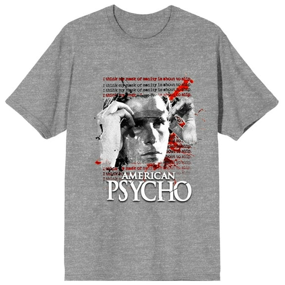 American Psycho Mask Of Sanity Women's Gray Heather T-Shirt-Medium