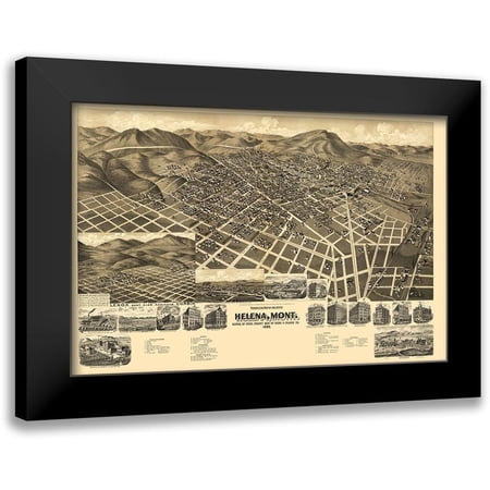 American Pub Co 14x11 Black Modern Framed Museum Art Print Titled - Helena Montana - American Pub Co 1890