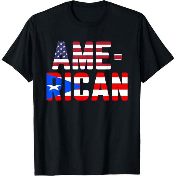American Puerto Rican T-Shirt USA Puerto Rico Boricua Tee T-ShirtMen and women, Black T-shirt, size: Extra large