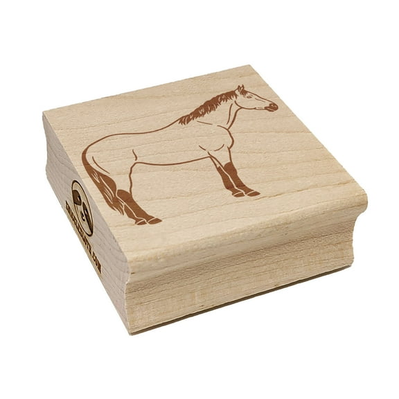 American Quarter Horse Buckskin Square Rubber Stamp Stamping Scrapbooking Crafting - Small 1.25in