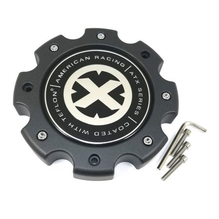 American Racing ATX Series Teflon Black 8" OD Front Dually Wheel Center Hub Cap 8 Lug 8x200/210