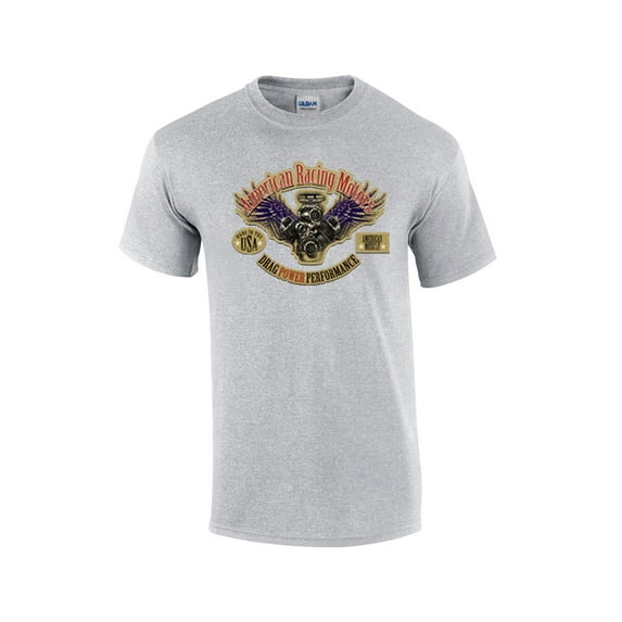 American Racing Motors Engine Block Short Sleeve T-shirt-Sportsgray-Small