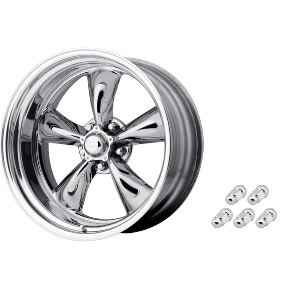 American Racing VN5155761 15 x 7 Cast Aluminum Torq Thrust II Series Wheel and Speedway Motors Chrome Plated Steel Acorn Lug Nut, 7/16 Inch -20 Fine Thread