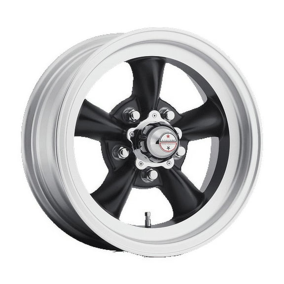 American Racing Vintage Aluminum Rim VN105 TORQ THRUST D 14X6in Satin Black Machined Lip Finish, VN1054661B