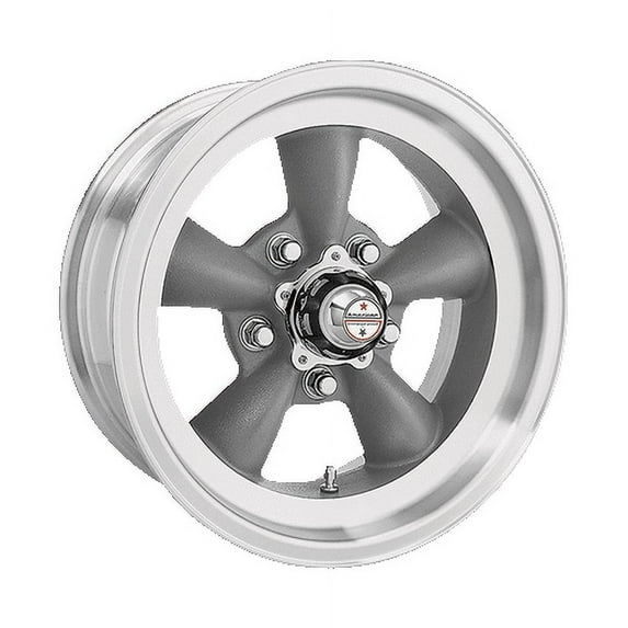 American Racing Vintage Aluminum Rim VN105 TORQ THRUST D 14X6in Torq Thrust Gray Machined Lip Finish, VN1054665