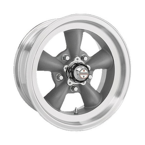 American Racing Vintage Aluminum Rim VN105 TORQ THRUST D 16X8in Torq Thrust Gray Machined Lip Finish, VN1056865