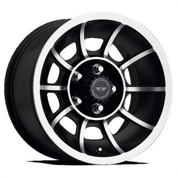 American Racing Vintage Aluminum Rim VN47 VECTOR 15X8.5in Satin Black Machined Finish, VN4758565B