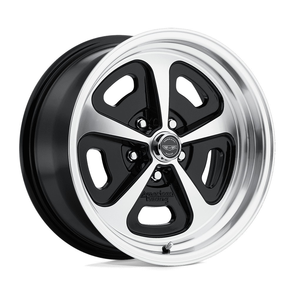 American Racing Vintage Aluminum Rim VN501 500 MONO CAST 17X7in Gloss Black Machined Finish, VN50177034500